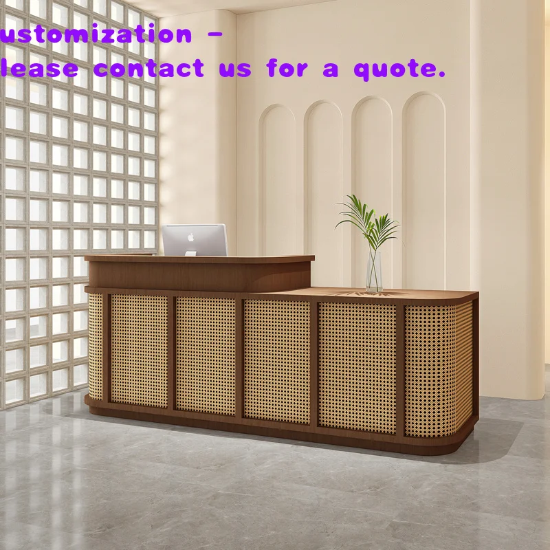 custom.Vintage Wabi-Sabi Style Reception Desk Bar Counter Cash Register Shop Jewelry Counter Homestay Restaurant Desk