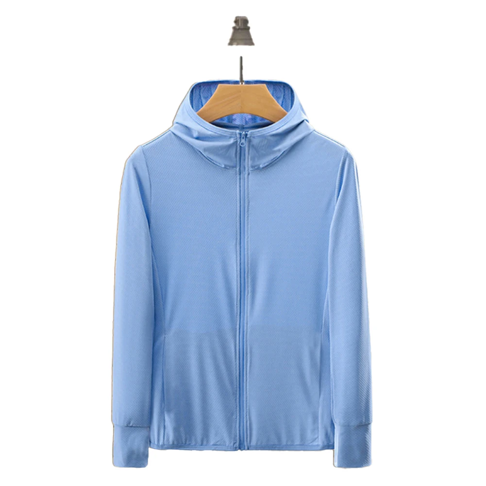 

Ice Silk Skin Clothes Lightweight Breathable Coat Breathable Material Fashionable Jacket Hooded Neckline Long Sleeve Style
