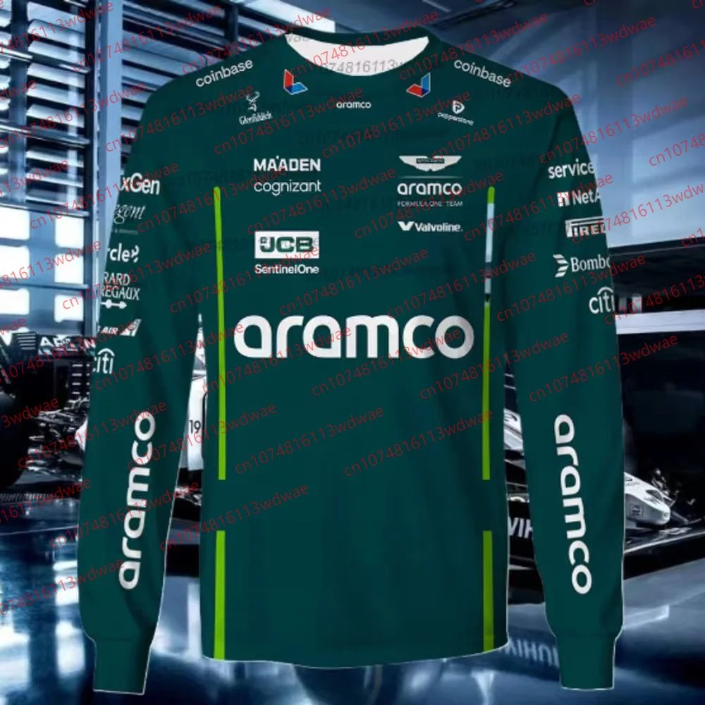 

Aston Martin T-shirt Quick-drying Motorcycle 3D Long Sleeve Tee Spanish Racer Fernando Alonso 14 Kit Fans Lance Stroll 18 Tees