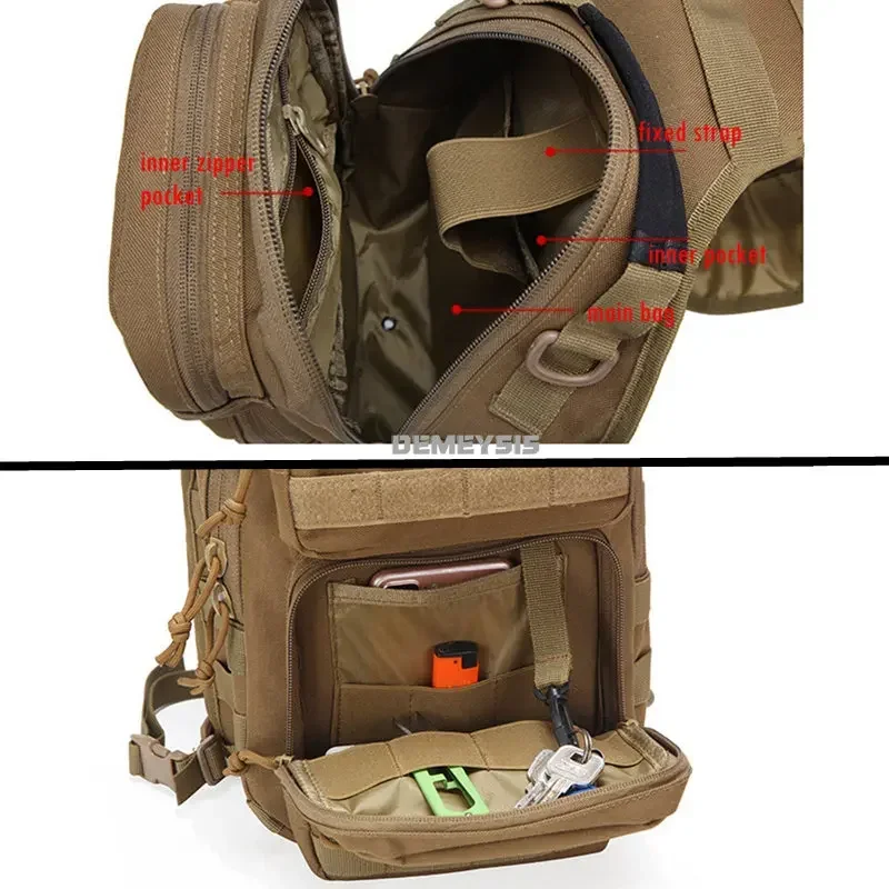 Tactical Molle Chest Bag Adjustable Strap Hiking Hunting Camping Trekking Sling Chest Pack Fishing Bag Sports Crossbody Bags