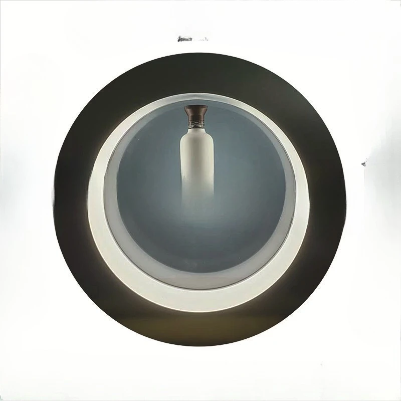 Baijiu display rack, multifunctional illuminated, 360-degree floating rotating tabletop display stand