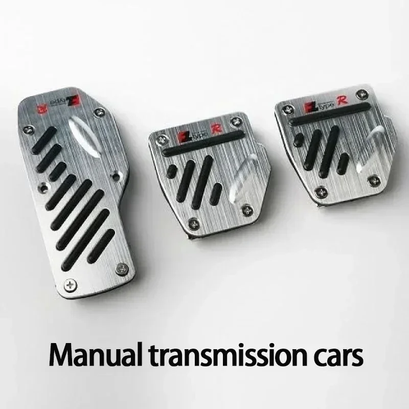 Universele aluminium automatische transmissie auto pedaalafdekking rem brandstof gas voetpad set kit pedalen rood blauw zilver antislip gereedschap