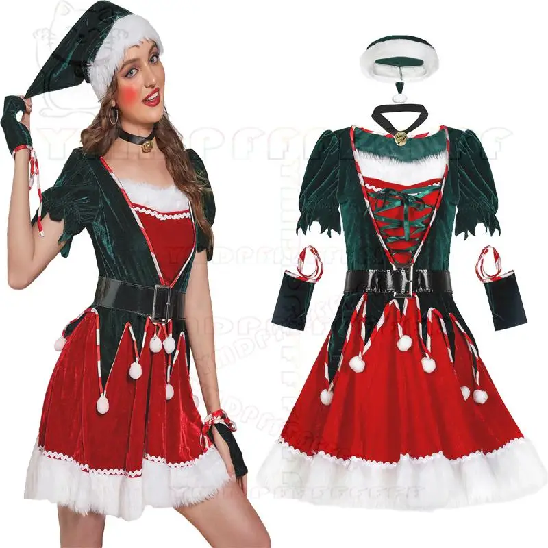Новое рождественское платье для косплея, популярное для праздничных нарядов для взрослых и женщин.