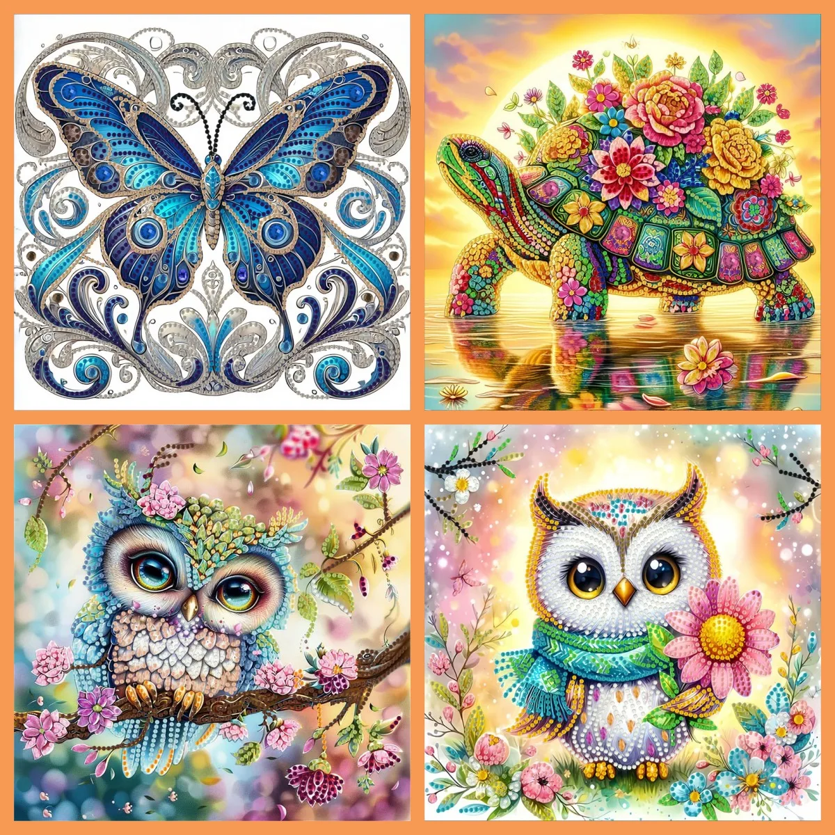 1-teiliges DIY-Diamant-Kunst-Malset mit niedlichem Tiermotiv, ein großes Thanksgiving-Geschenk aus Kristallleinwand, das für Anfänger geeignet ist
