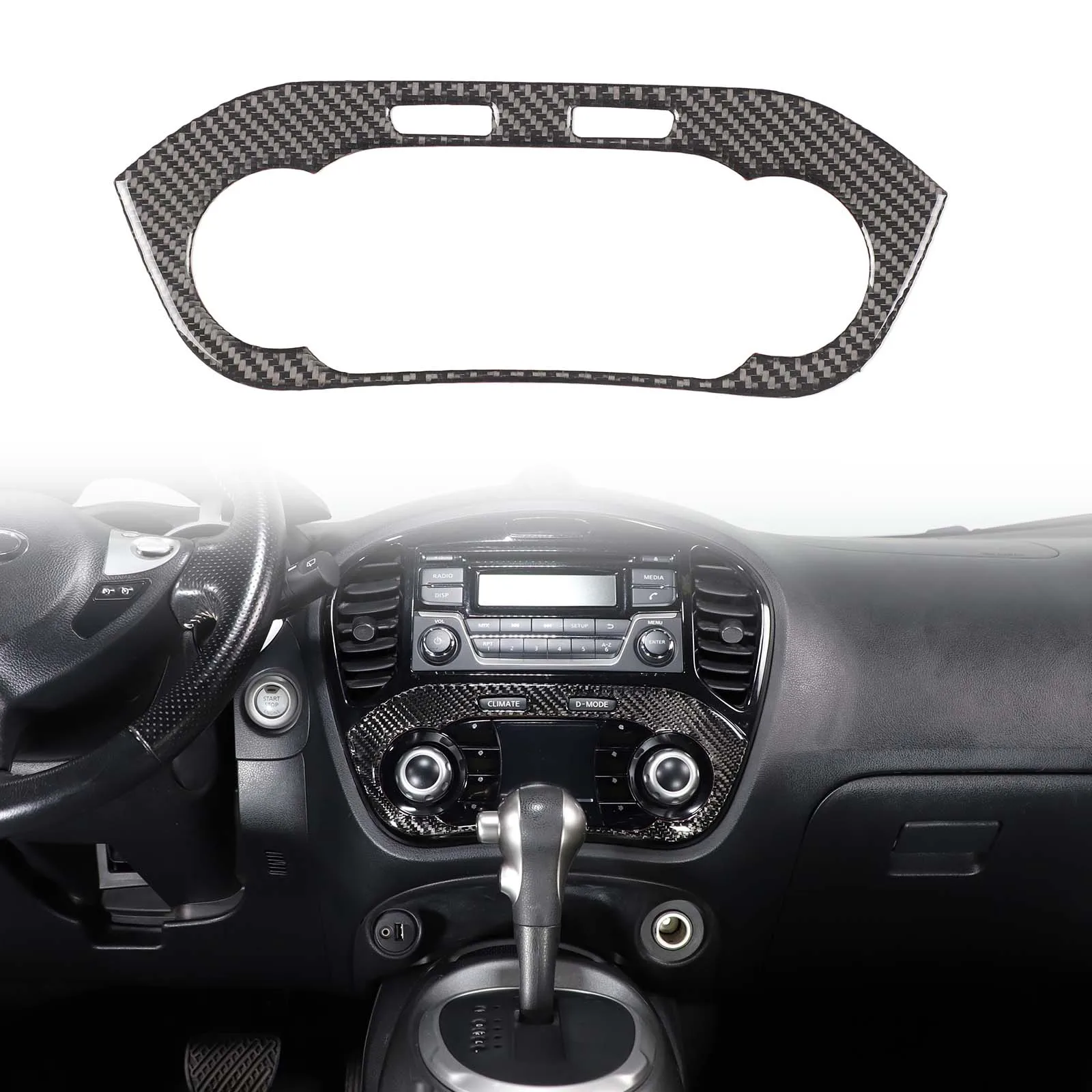 

For 2011-2019 Nissan JUKE Infiniti ESQ Soft Carbon Fiber Car Center Console AC Adjustment Panel Trim Sticker Car Accessories