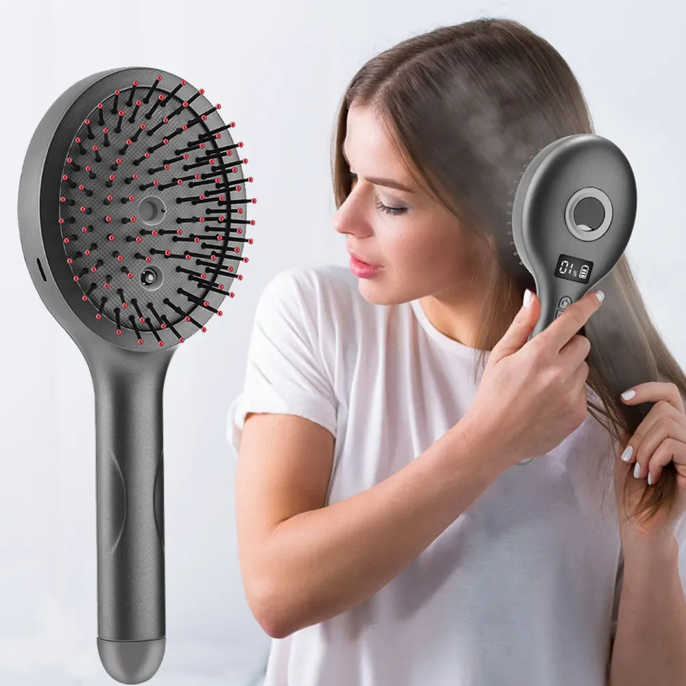 

Электрическая массажная расческа, четырехскоростная вибрационная эфирное масло, красный свет, расческа для ухода за волосами, расслабляющий массажер для головы, кровообращение