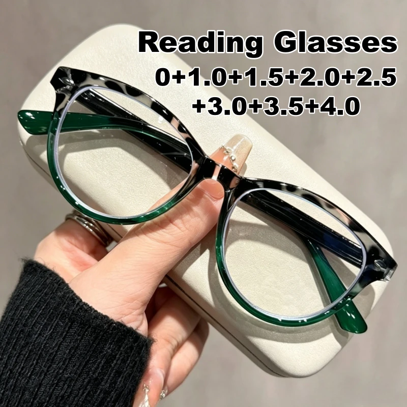 

Retro Cat-Eye Blue Light Blocking Presbyopia Glasses Stylish Full-Frame Rice Nails Women Reader Eyewear Classic Trendy Eyewear