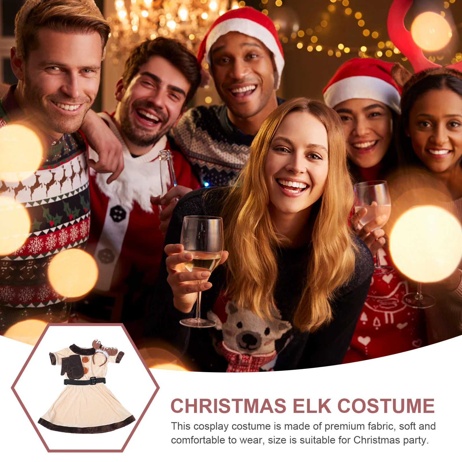 

Elk Costume Christmas Party Supplies Halloween Adults Cosplay Dress Props Performance Elk Performance Cosplay Costume Costumes