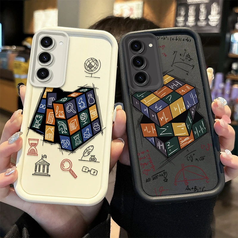 Creative Rubiks Cube Soft Case For Samsung Galaxy S26 S25 S24 Ultra S23 S22 S21 Plus S20 FE A56 A55 A54 A53 A52 4G 5G Back Cover