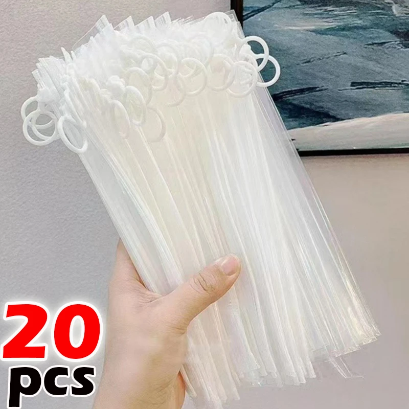 

20pcs Clear Bag with Pull Tab for Home Brush Pen Stationery Accessories Storage Travel Sock Packaging Bags Resealable Portable