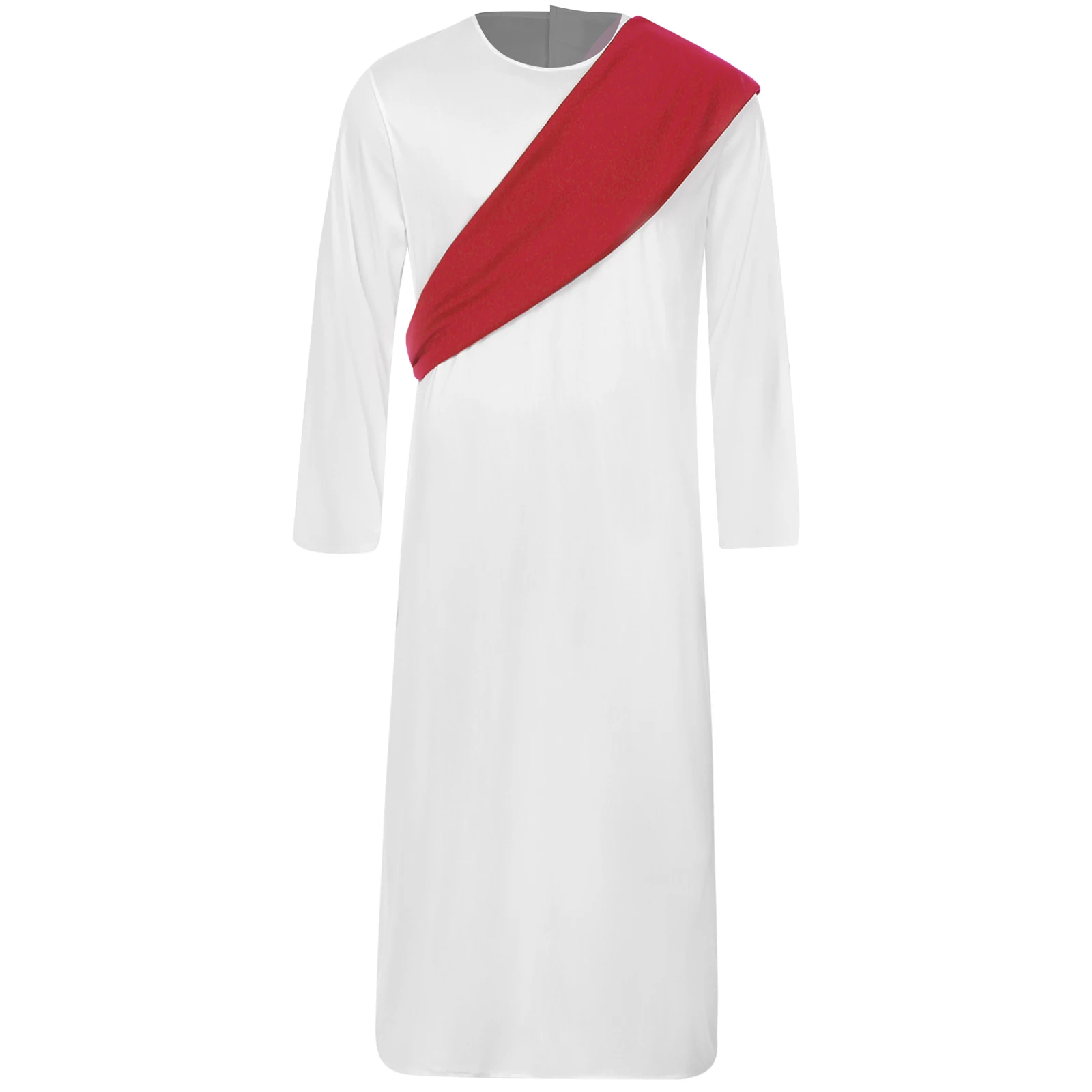 Männer Jesus Christus Gott Kleidung Halloween Party alten griechischen römischen Herrn Toga Prinz Cosplay Kostüm Langarm Robe mit Schärpe