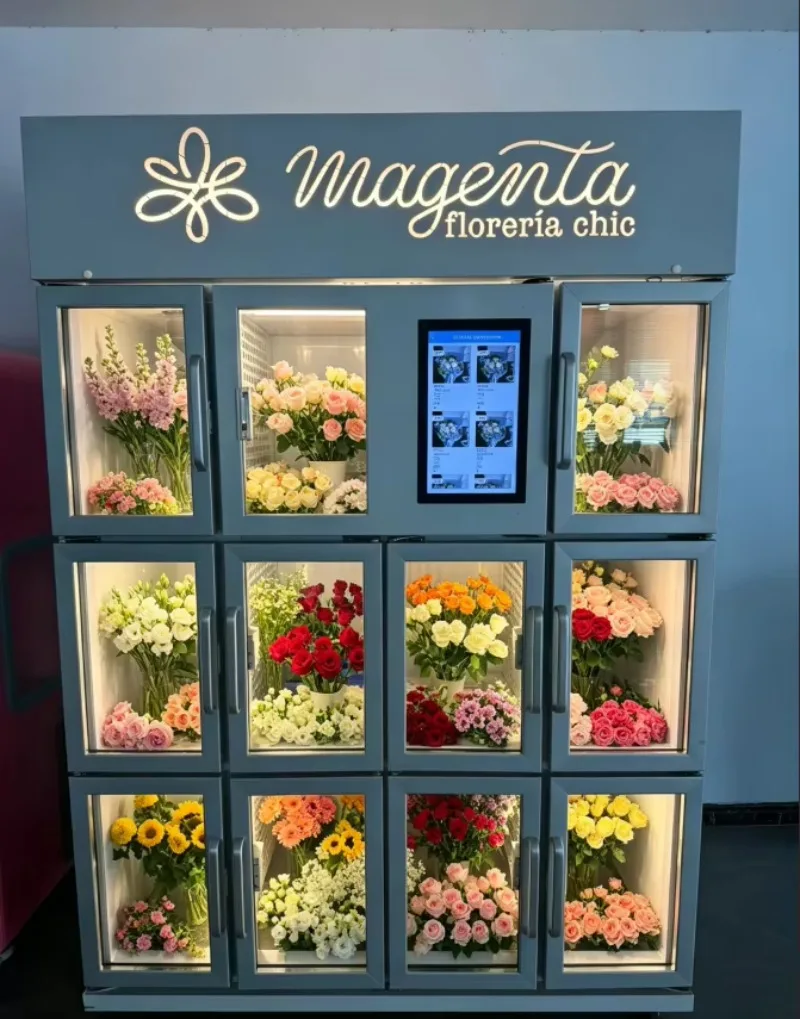 24h Self Service Multi-Function Refrigerated Vending Locker, Fresh-Keeping Cabinet for Flowers, Cakes, Fruits