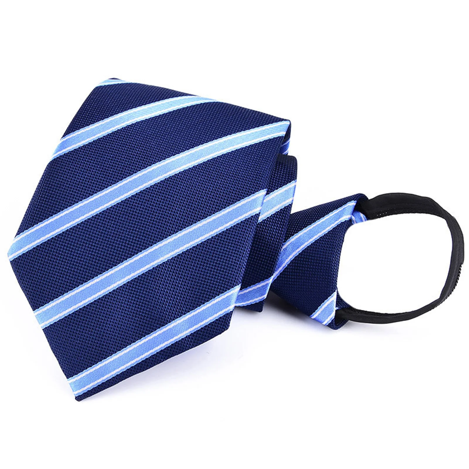 Zipper Tie n Business Accessory Soft Touch Polyester Yarn Business Neckties for Birthday Wedding Occasions