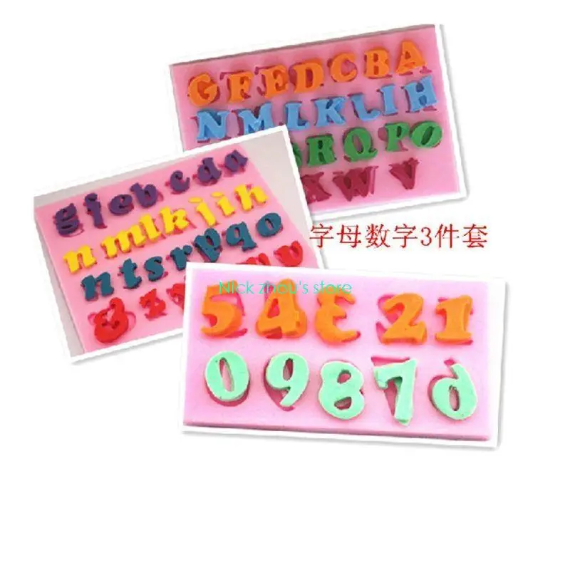 E15E 3 قطعة رقم الرسالة قلادة رسالة الراتنج قالب الايبوكسي أدوات صنع المجوهرات من مادة الراتنج #3