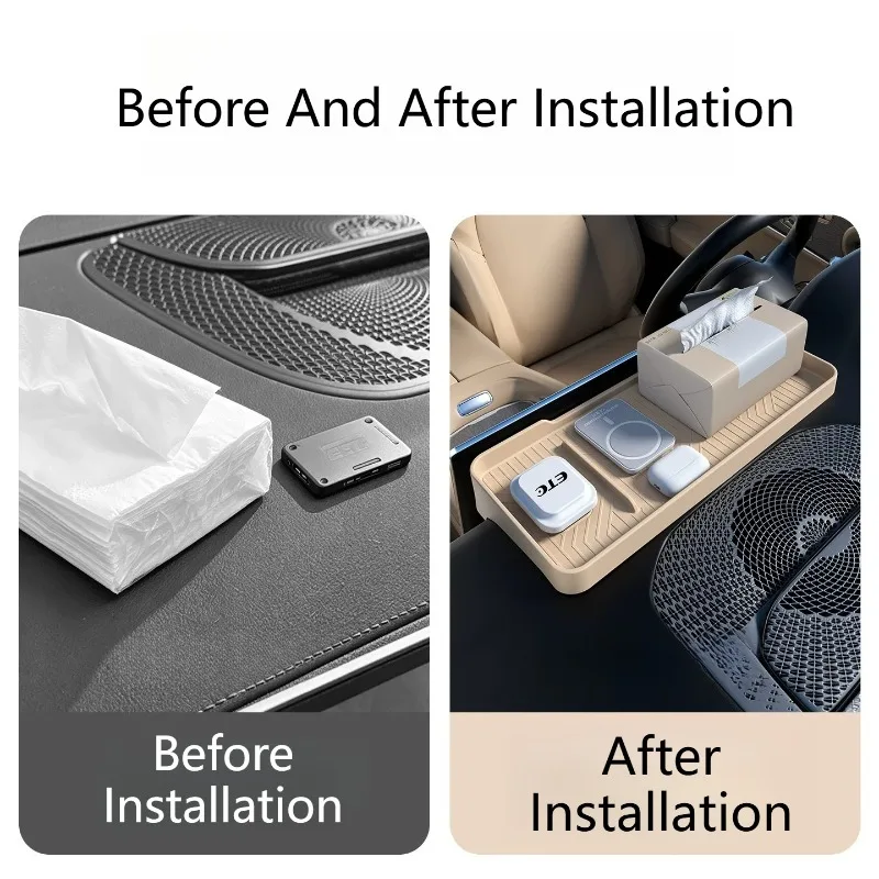 For ZEEKR 8X Center Screen Rear Silicone Storage Box Car Tissue Holder Interior Organizer Wear Resistant Mod Car Accessories