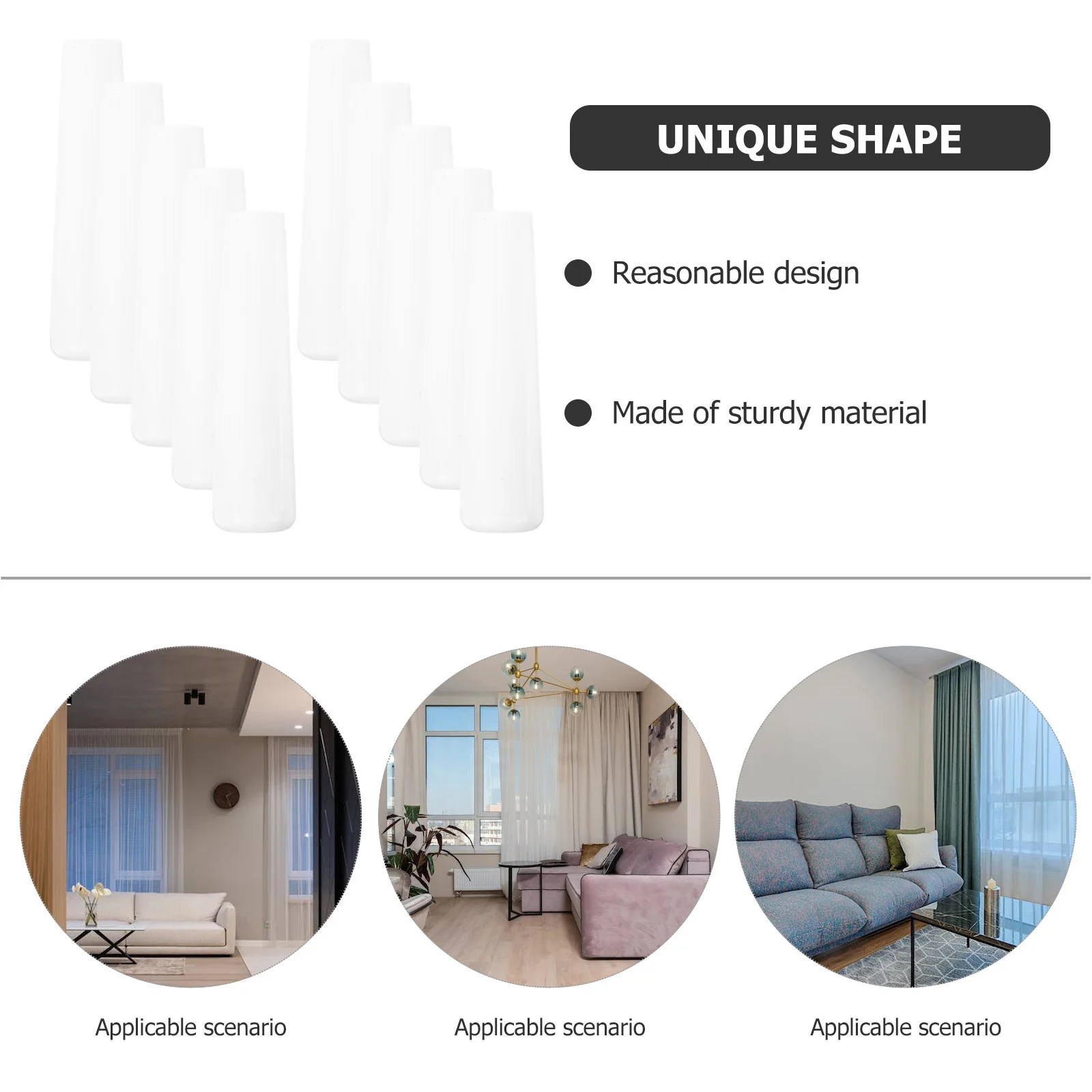 

10Pcs Blind Rod Handle Replacement Caps Universal Grip for Window Blinds Simple Color Lightweight Curtain Rod Parts