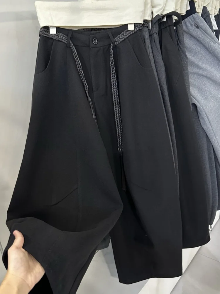 Ay laine Fce doublé pantalon à jambes larges femmes taille haute ample droit costume décontracté pantalon automne hiver nouveau Sle trajet