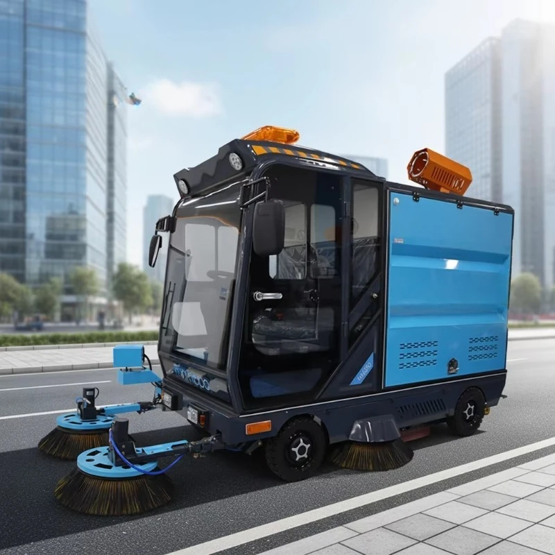 

Low Power Consumption Electric Ride-on Street Sweeper Outdoor Truck High Efficiency 800L Water Tank New Energy Vacuum Cleaner