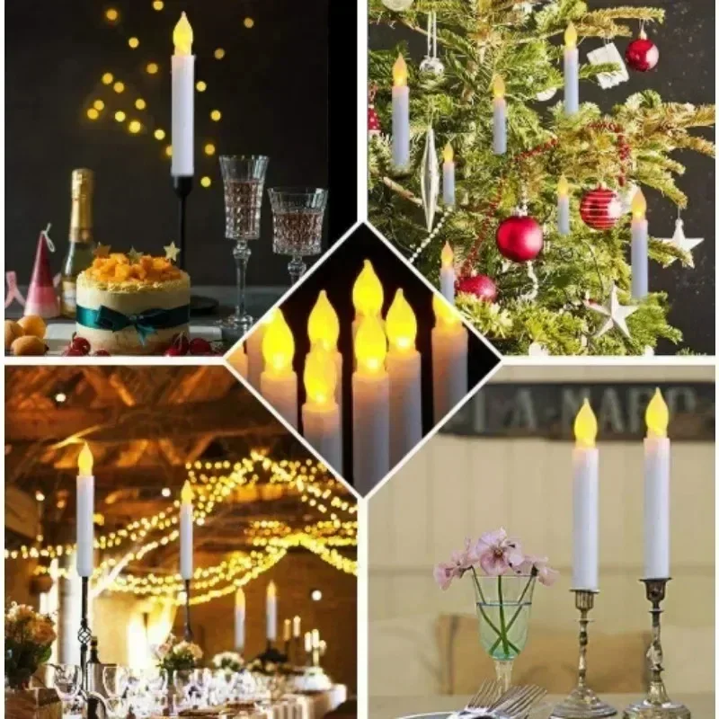 12/1pcs LED Flameless Candles Light Long Battery Operated Electronic Candle Light Wedding Party Valentine's Day Birthday Decor