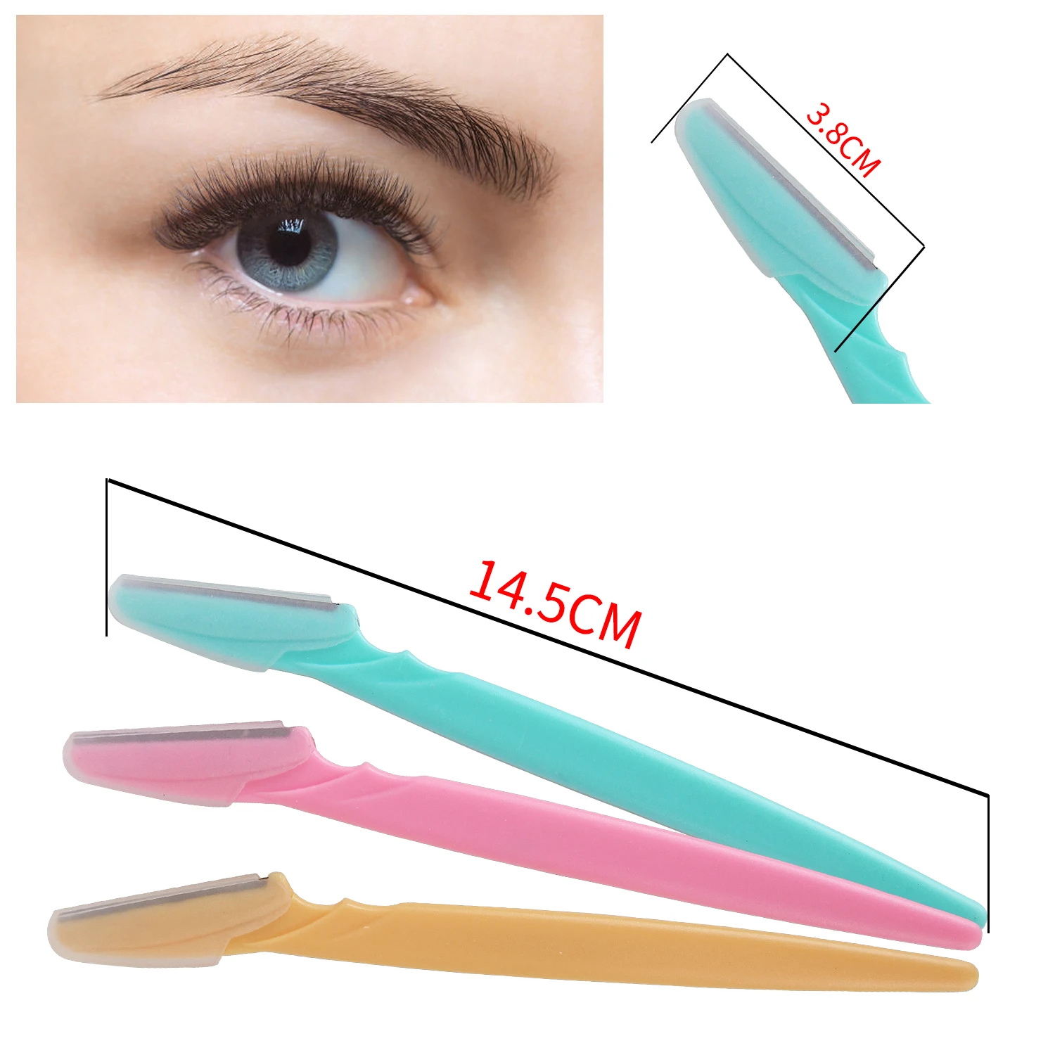 Random Color Eyebrow Trimmer Blade Shaver Portable Face Razor Eye Brow Epilation Hair Removal Cutters Safety Razor Woman Makeup