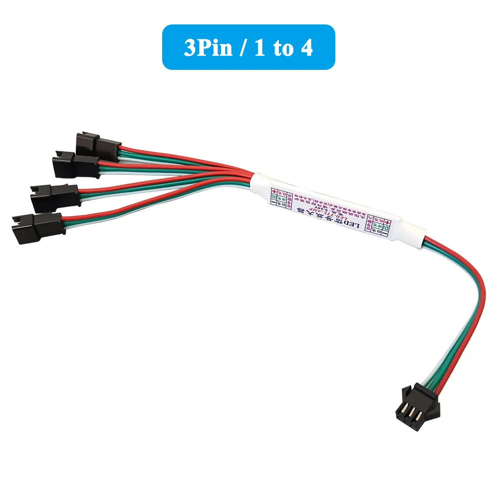 1-to-2/4/8 LED Signal Amplifier for WS2812B/SK6812 RGB Strip DC5V TTL Repeater Module Extends 3Pin/4Pin Addressable Pixel Lights