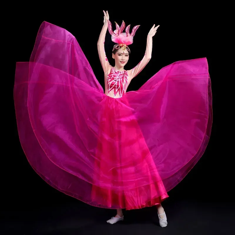 Wanjiang Dance Costumes, Song and Dance Dresses, Opening Dance Pendulum Dresses, 1 Piece