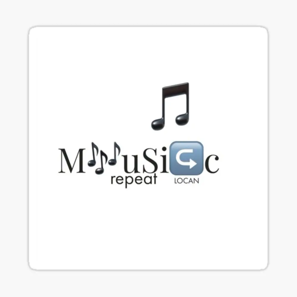 Musicc Repeat   Sticker Sticker for Laptop Decor Bedroom Car Cute Cartoon Art Fashionable Public Suitcase