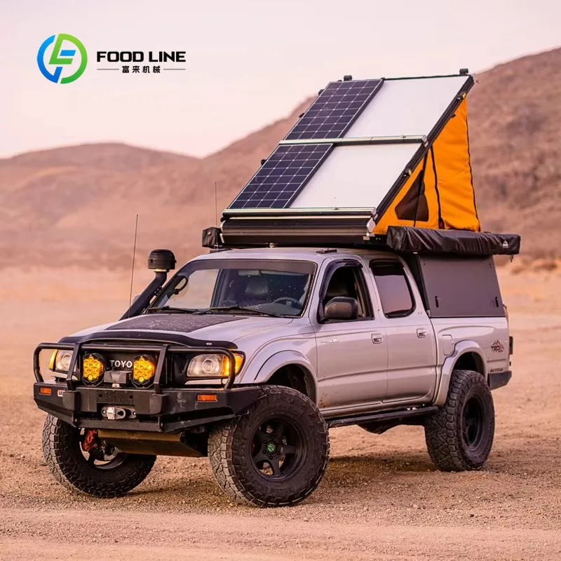 Customized ute overland camping canopy mixed alloy single dual cab compatible 4x4 hard cap with rooftop camping attachment