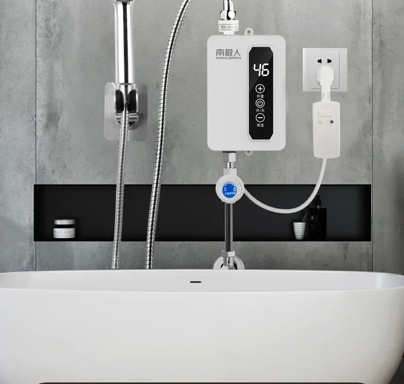 Chauffe-eau électrique instantané sans poinçon, chauffe-eau domestique, anse de bain, produit de chauffage, douche chaude