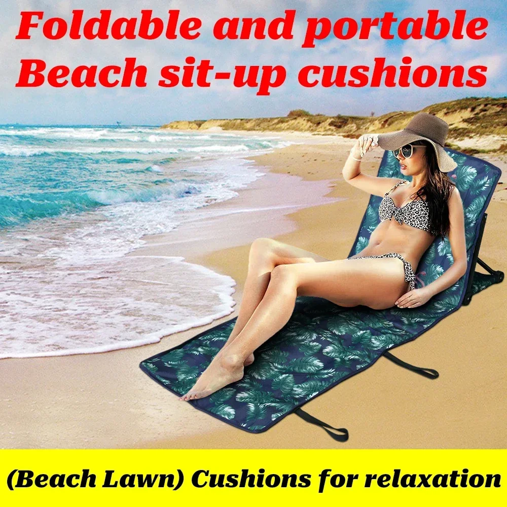 

Portable Beach Lightweight Adjustable Folding Reclining Beach cushions Mat with Back Support for Sunbathing Camping Patio Lawn