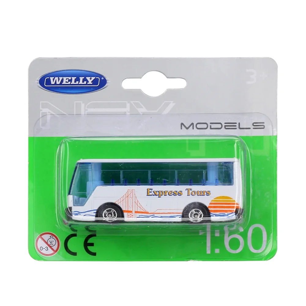 WELLY 1:60 Toyota Corolla Car Bus Vehicle Diecast Mini Model Car Airport Baggage Tractor Trailer Alloy Metal Toy Car Gifts B197