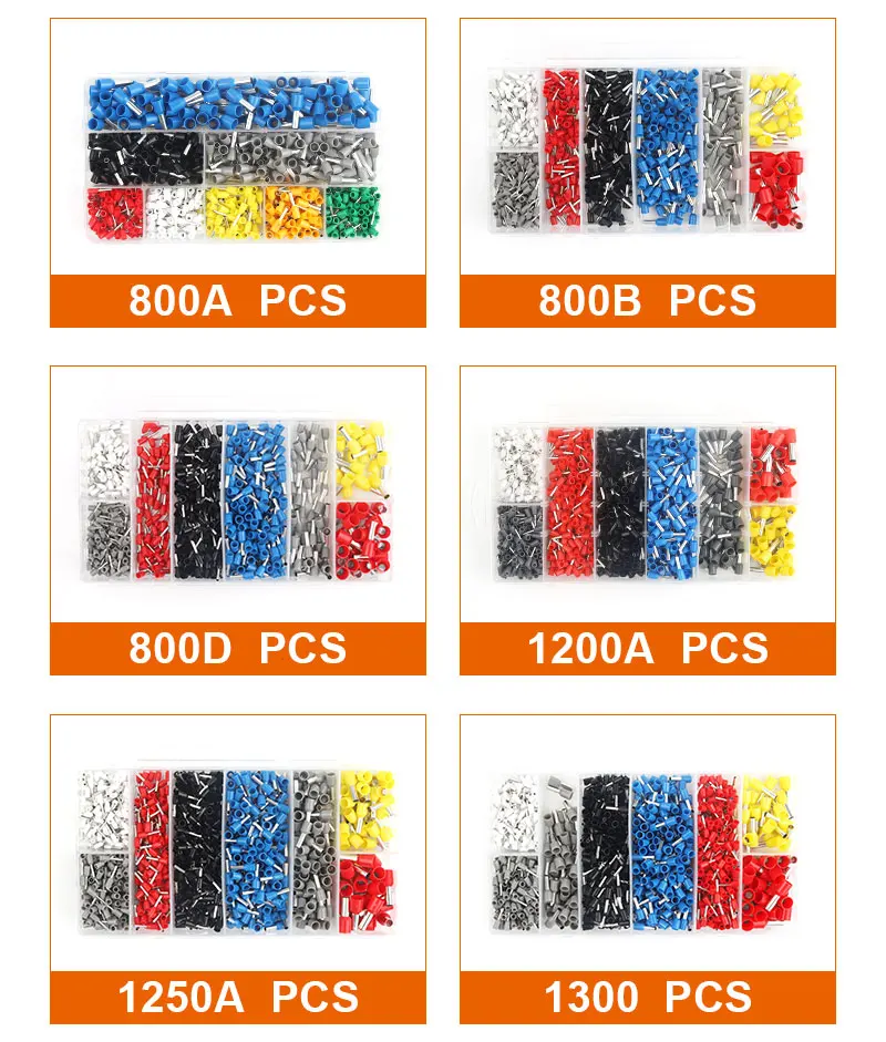 280-2120 Stück Sortiment: Mini-Crimp-Isolierklemmen VE, röhrenförmige Verdrahtungsklemmen, universelle Push-in-Kabelverbinder-Sets – Detail 3