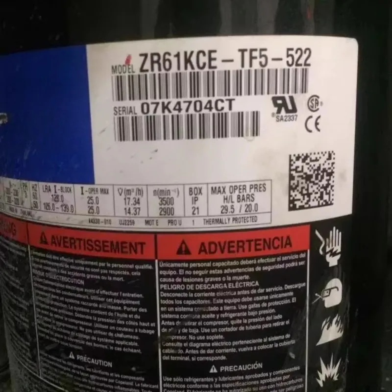 ZR61KCE-TF5-522 ZR72KCE-TF5-522 ZR81KCE-TF5-522 ZR48KCE-TF5-522  220V Central air Conditioning Compressor
