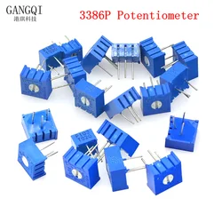 10PCS 3386P 3386 100 200 500 Ohm 1K 2K 5K 10K 20K 50K 100K 200K 500K 1M Ohm 100R 200R 500R Trimpot Trimmer Potentiometer