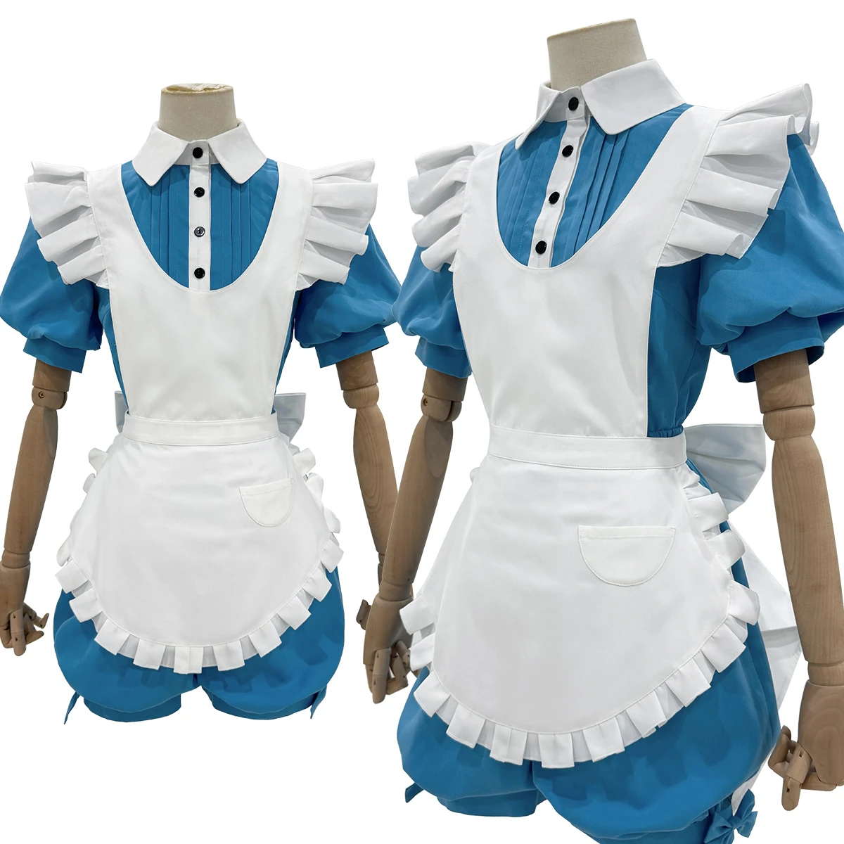 

HOLOUN Ciel Phantomhive Anime Cosplay Costume Convention Halloween Christmas Blue Top Shorts White Apron Bow-knot