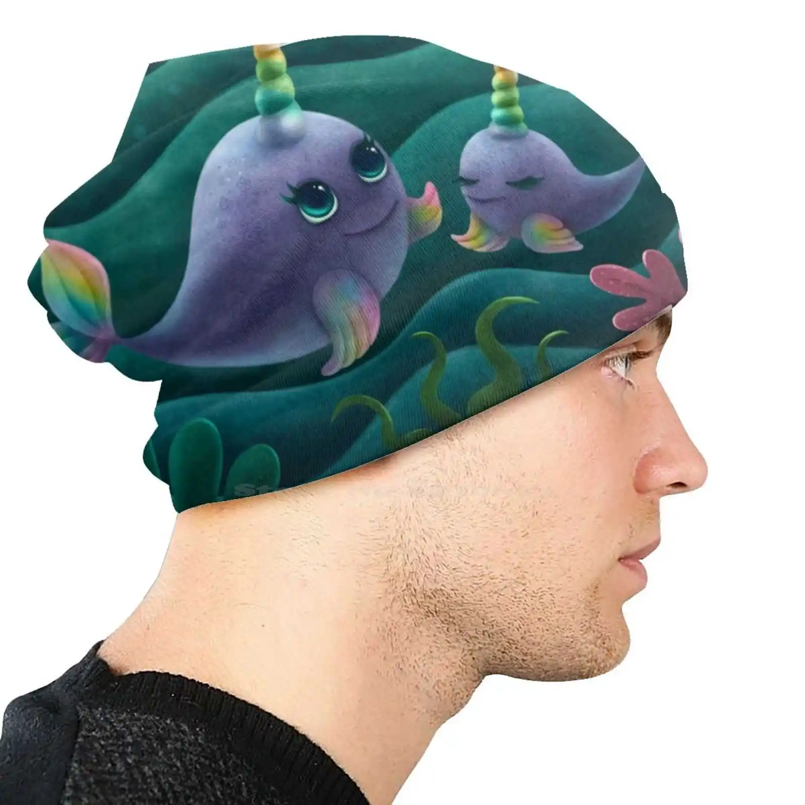 Narwhal Unicorn Sun Cap Fisherman Hat Bucket Hats Children Cute Illustration Unicorn Narwhal Colorful Underwater Mother Day image 4