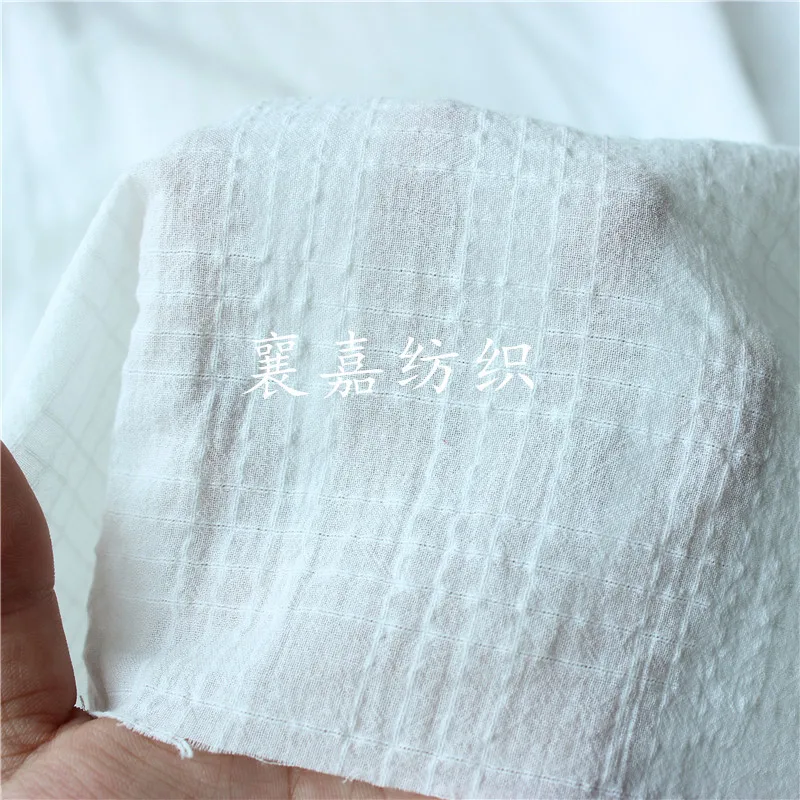 Pure Cotton Yarn Jacquard Fabric Small Bubble Lattice Fabric Children\'s Wear Women\'s Clothing Cloth DIY Apparel Sewing Fabric