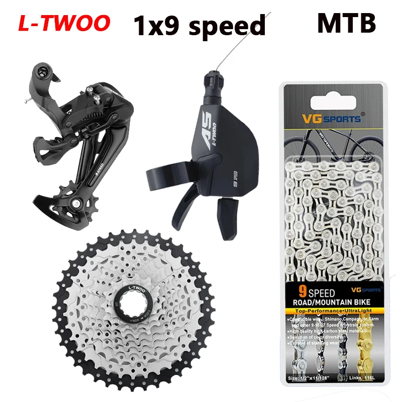 LTWOO 9 Speed A5 Trigger Shifter Rear Derailleur Groupset 9V Sunshine 11-36/40/42/46/50T Cassette X9 CN-HG53 Chain with for SRAM