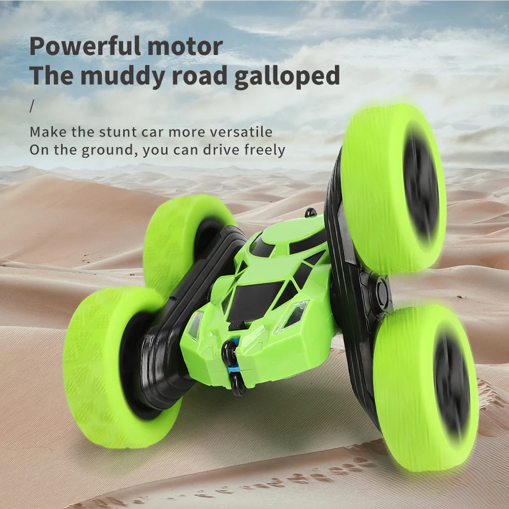 

Stunt Car - Remote Controlled Car - Double sided Drive 360 degree Flip Rotating Car - Children's Favorite Toy Gift - Green Car