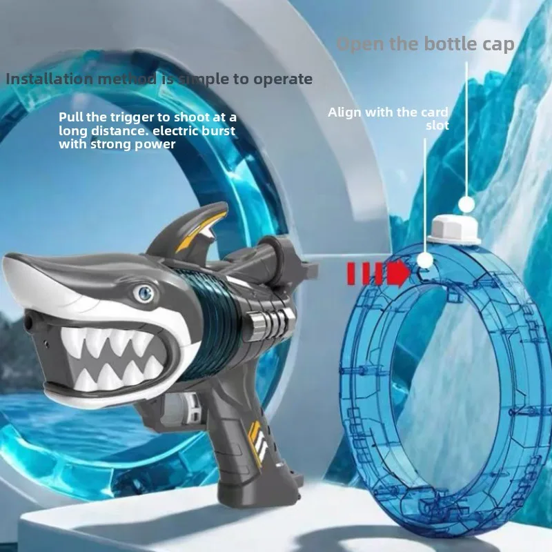 Blaster elétrico de água de dinossauro: arma de brinquedo recarregável automática de fogo rápido de alta velocidade para crianças ao ar livre