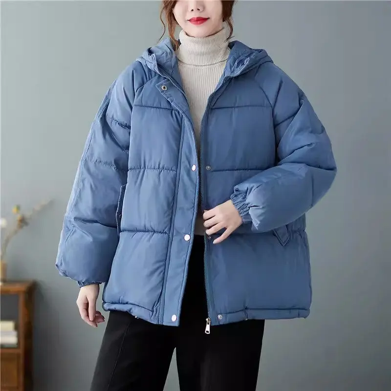 

Winter Thickened Cotton Jacket Women Fashionable Versatile WarmLoose Fitting Casual Hooded Coat Parkas Mujer Abrigos Z4764