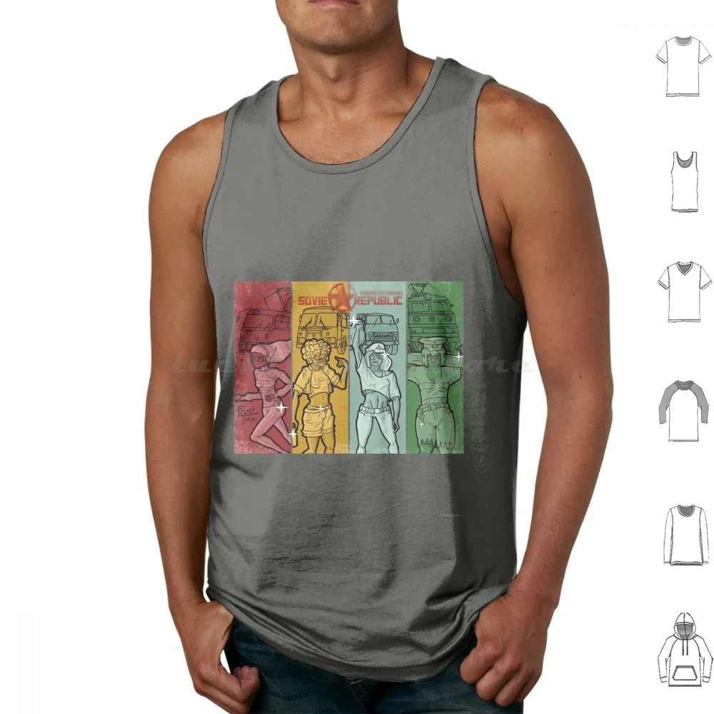 Workers And Resources : Soviet Republic Tank Tops Print Cotton Videogame Fanart Mascots Characters Vehicles Girls