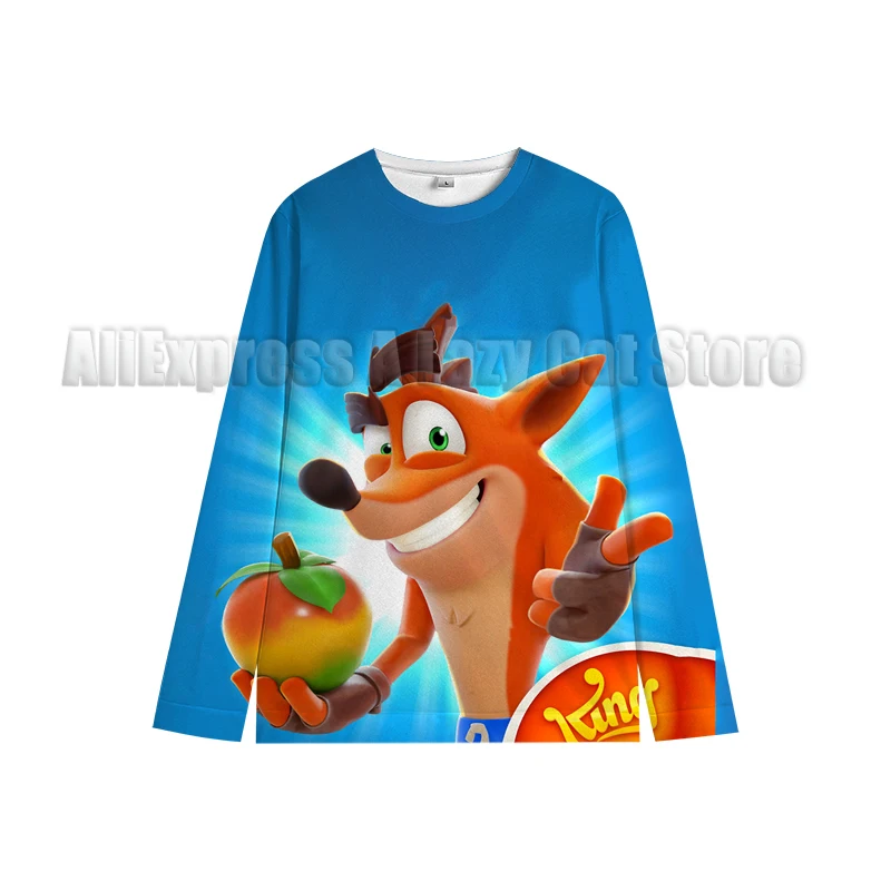 Crash Bandicoot On the Run Kids Sweatshirt Fashion Urban Streetwear Boys and Girls Clothes Spring Crew Neck Casual Childred Tops