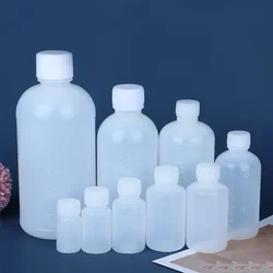 Ölçek yarı şeffaf örnekleme ile 10 ~ 1000ml plastik su şişesi PE mezun küçük ağız sıvı Solvent ambalaj toptan