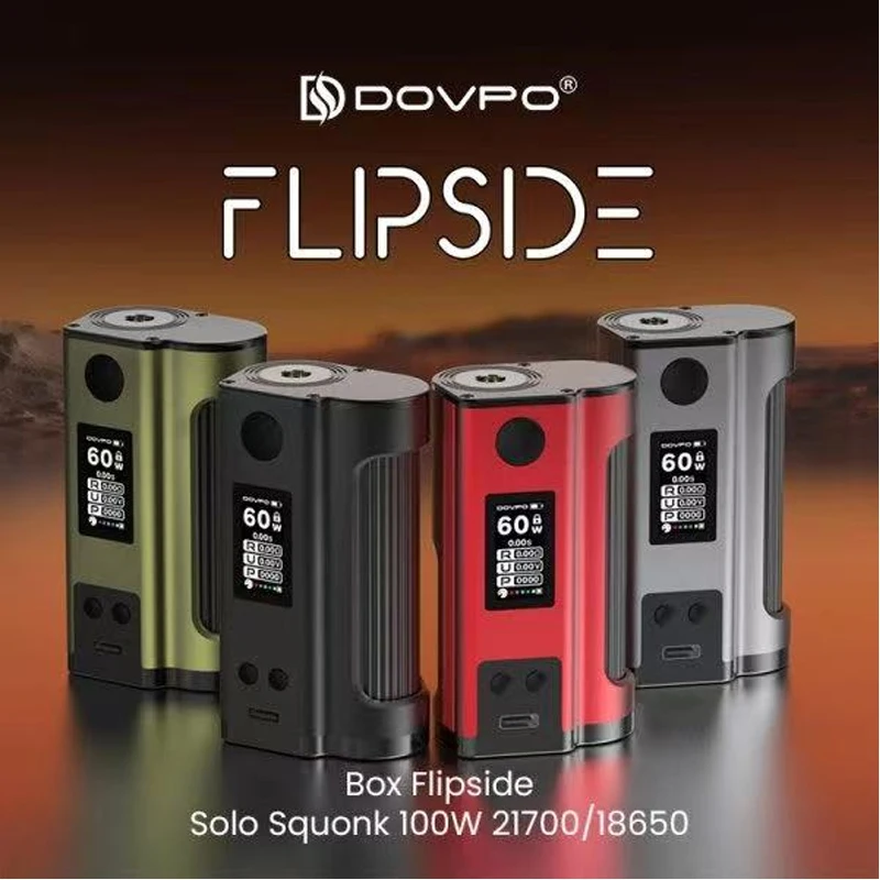 

Original Dovpo Flipside Solo Mod Squonk 5-100w Box Mod Powered by Single 18650/21700 TFT Display Vaporizer
