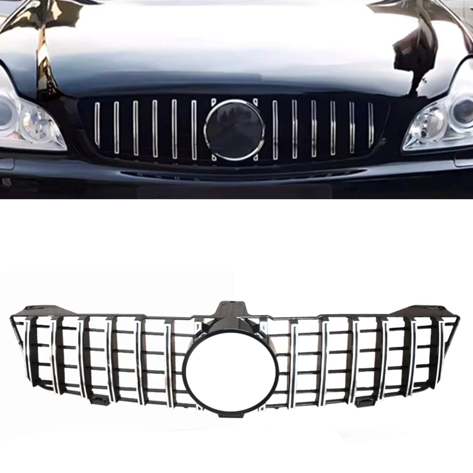 Car Front Grille Grill Upper Replacement Bumper Hood Mesh For Mercedes Benz CLS Class W219 CLS350 CLS500 CLS600 2008 2009 2010