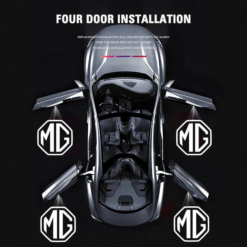 2 قطعة باب السيارة كشاف ضوء LED HD ترحيب ضوء ل MG 4 5 6 7 Cyberster ES5 ONE MG5 العقرب ZS HS MARVEL-R هيكتور EZS MG3 EV #3
