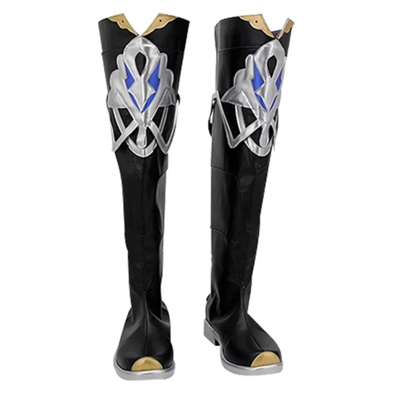 Genshin impacto albedo cosplay sapatos botas trajes de halloween acessório feito sob encomenda