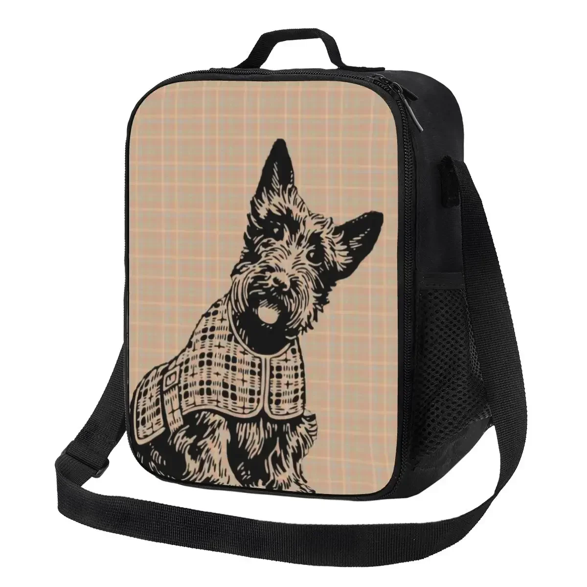 

Scottish Terrier Dog Confused Insulated Lunch Bag for Work School Funny Scottie Leakproof Cooler Thermal Bento Box Children