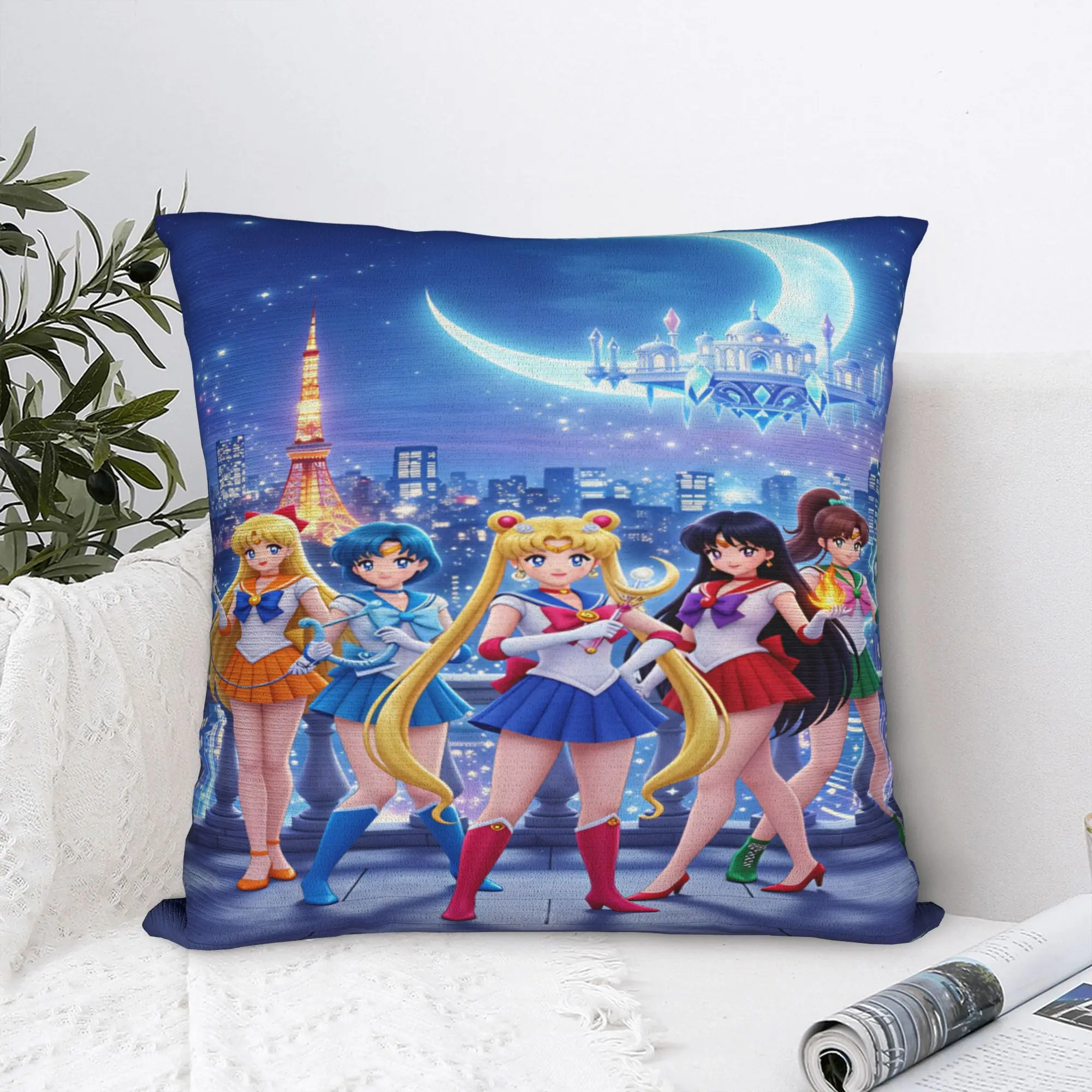 S-Sailor Moons Pillowcases  Retro Trendy Pillow Case For Chair Sofa Home Decor Print Pillow Cover